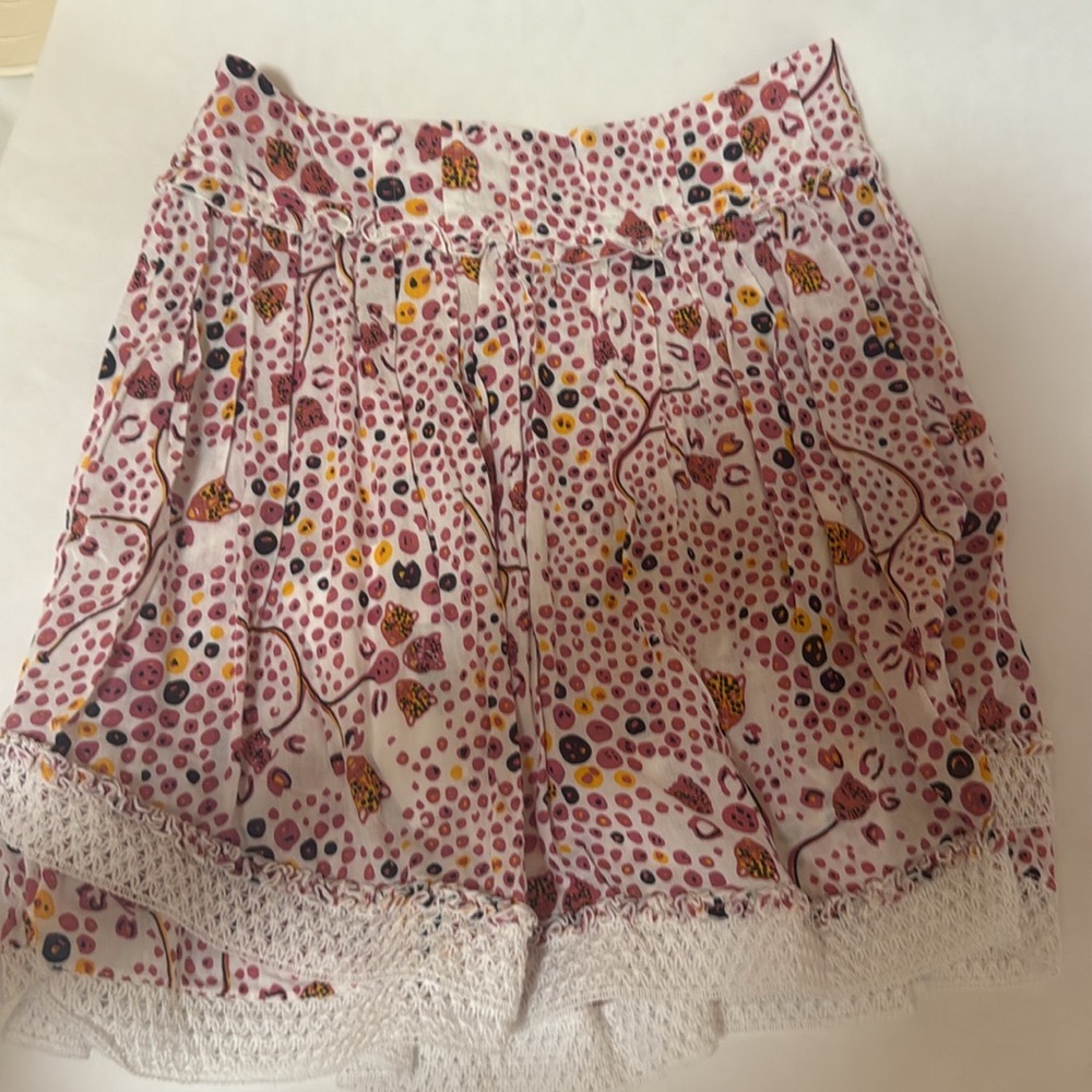 Poupette St. Barth Red Brown Mini Bubble Skirt